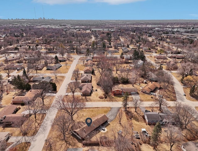 aerial view featuring a residential view