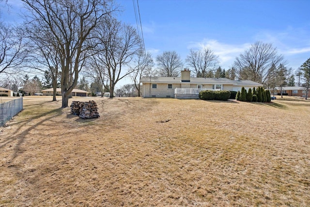 view of yard featuring fence