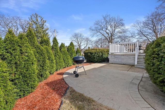 view of patio / terrace featuring grilling area