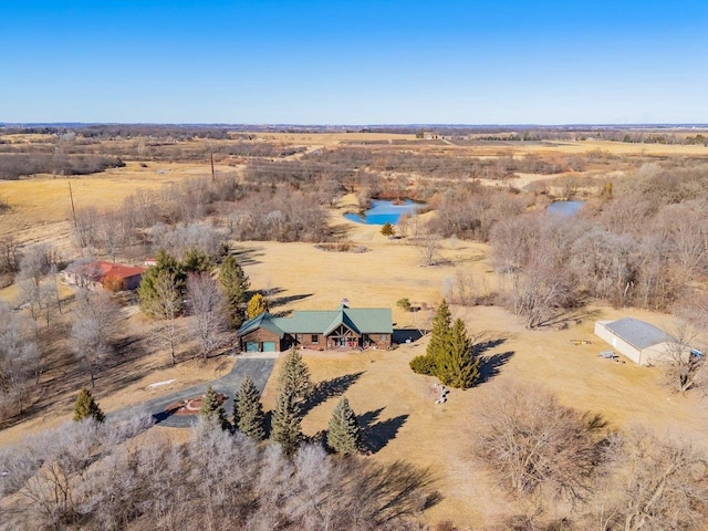 aerial view with a rural view