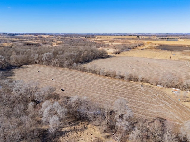 aerial view featuring a rural view