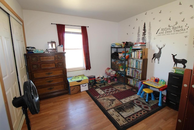 interior space with wood finished floors