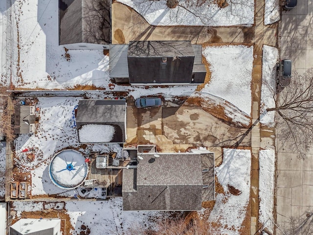 view of snowy aerial view