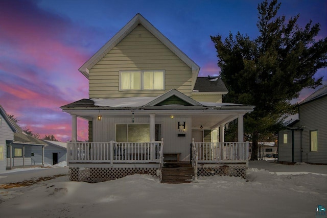 view of front of house with covered porch