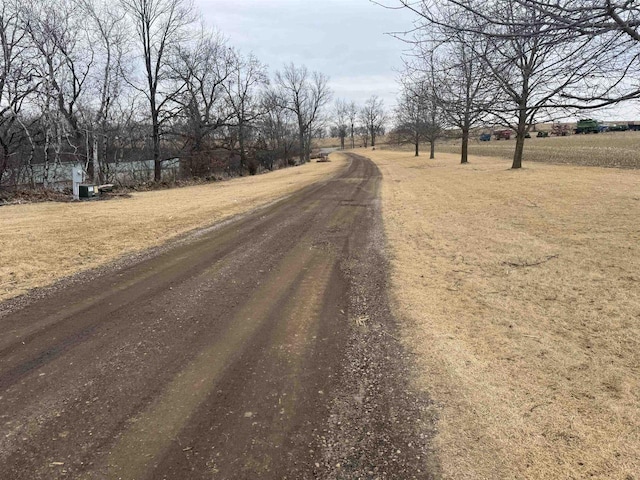 view of road featuring a rural view