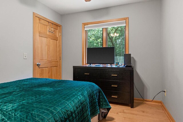 1680 N Aurora Ln, Nekoosa, WI 54457 - bedroom with baseboards and light wood finished floors