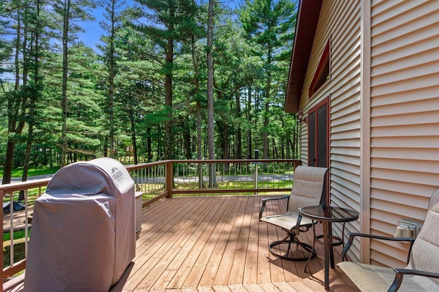 1680 N Aurora Ln, Nekoosa, WI 54457 - wooden deck with area for grilling