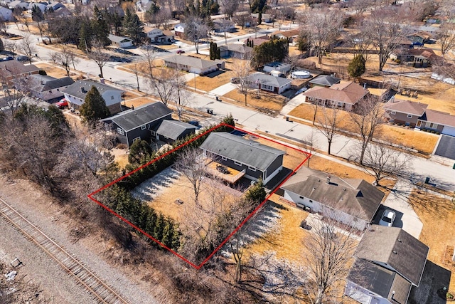 aerial view with a residential view