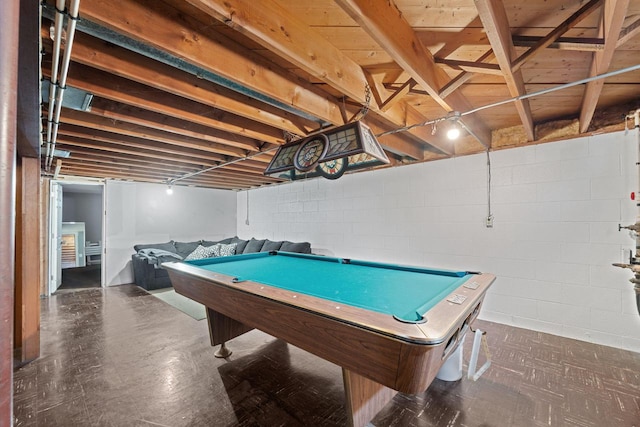 rec room with billiards