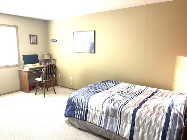 bedroom with baseboards and carpet flooring