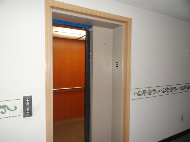 interior details featuring elevator