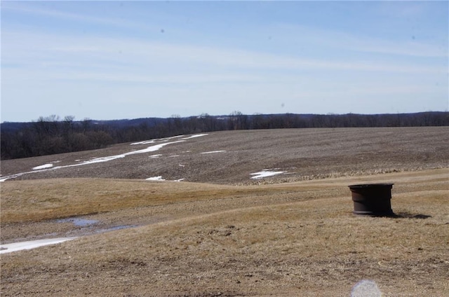 view of yard with a rural view