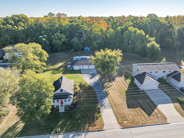 bird's eye view with a forest view