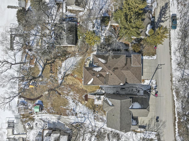 view of snowy aerial view