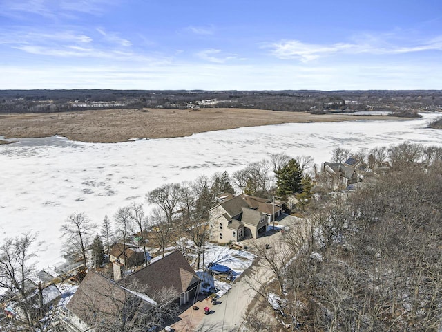 view of snowy aerial view