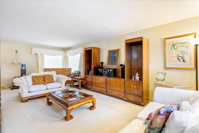 view of carpeted living area