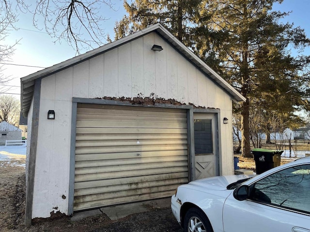 view of garage