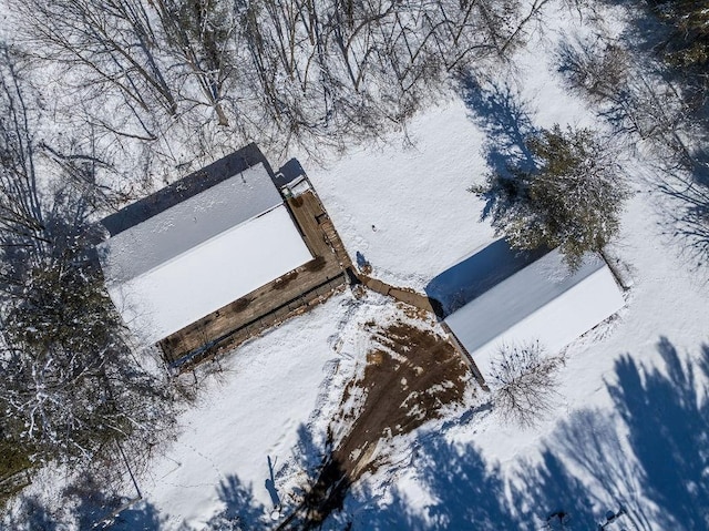 view of snowy aerial view