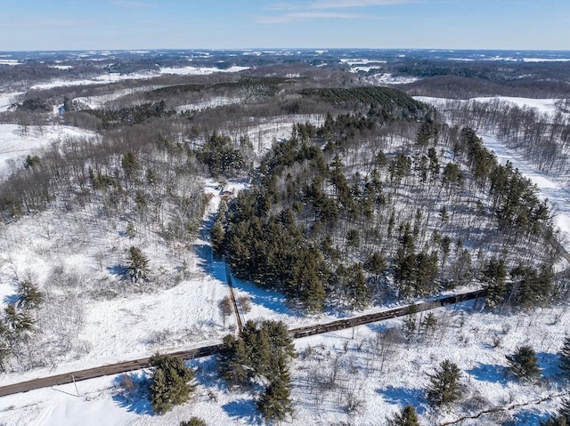 view of snowy aerial view