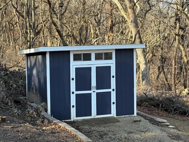 view of shed