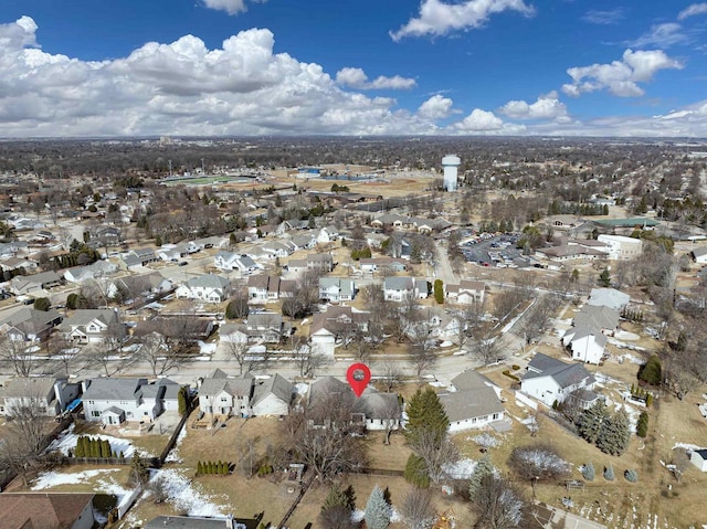 bird's eye view with a residential view