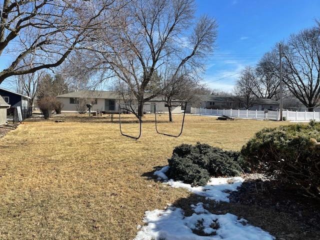 view of yard featuring fence