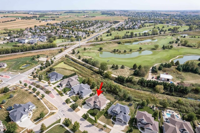 784 Westbridge Trl, Waunakee, WI 53597 - birds eye view of property with a residential view, a water view, and view of golf course