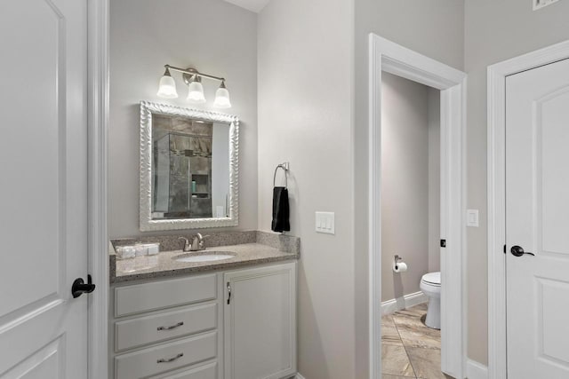 784 Westbridge Trl, Waunakee, WI 53597 - full bath featuring baseboards, toilet, vanity, and a tile shower