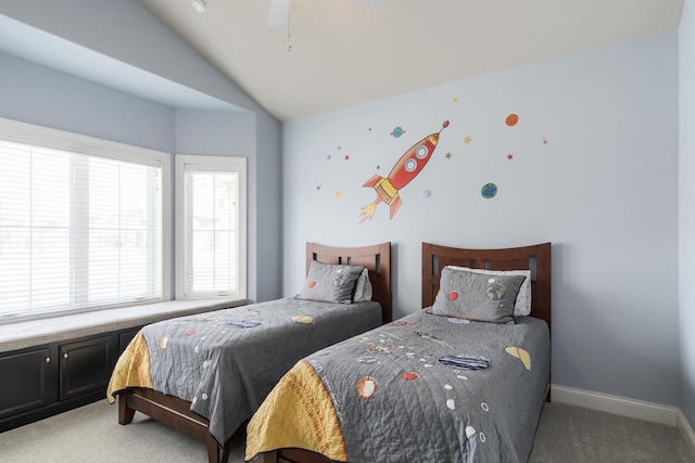 784 Westbridge Trl, Waunakee, WI 53597 - bedroom featuring light carpet, baseboards, and lofted ceiling
