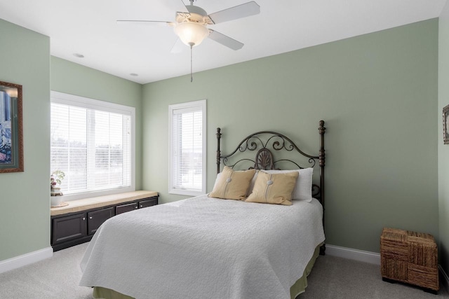 784 Westbridge Trl, Waunakee, WI 53597 - bedroom featuring baseboards, light colored carpet, and a ceiling fan
