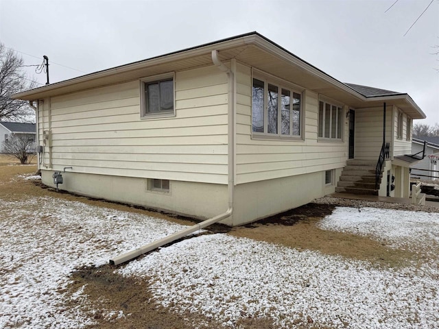 view of snowy exterior