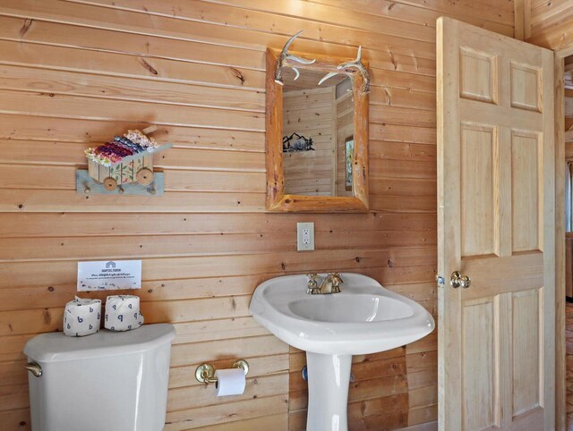 W3864 W Lemonweir Ct, Mauston, WI 53948 - bathroom with toilet and wood walls