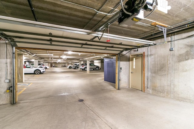 parking deck with a garage door opener