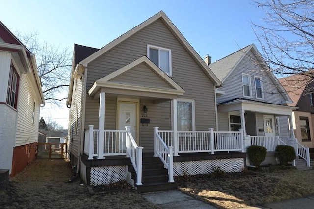 view of front of home featuring a porch