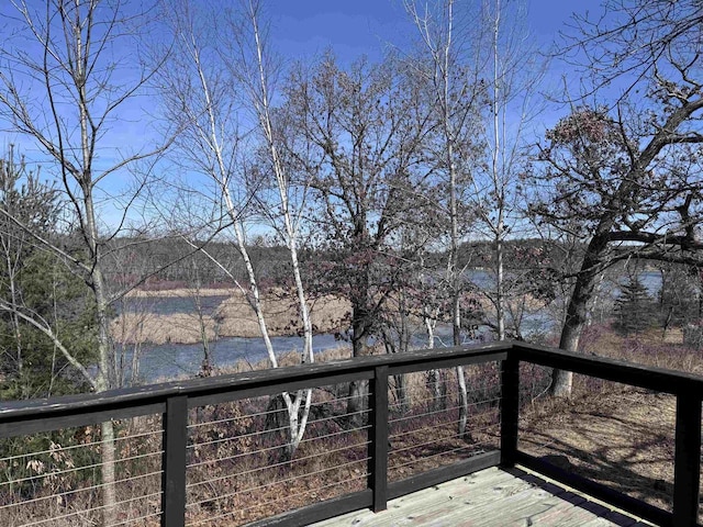 deck with a water view