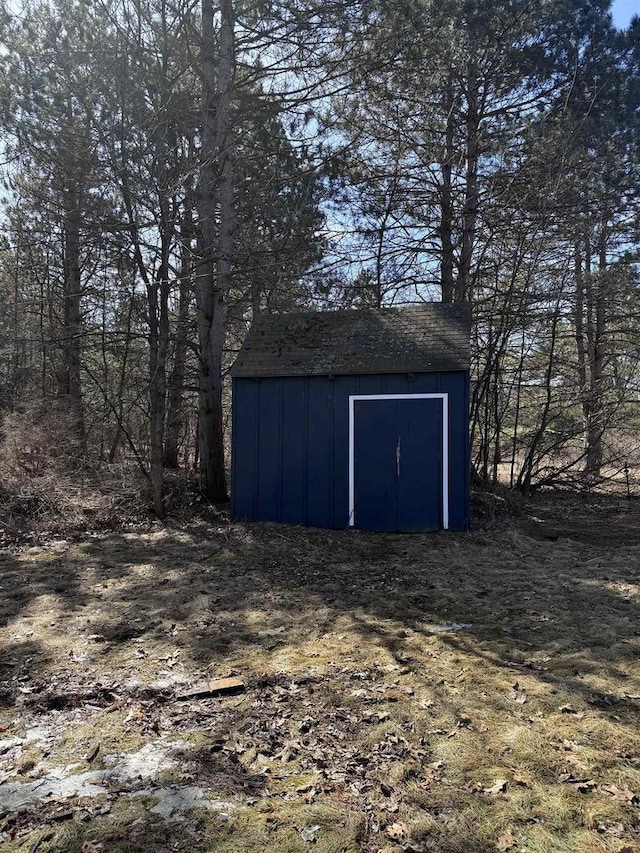 view of shed