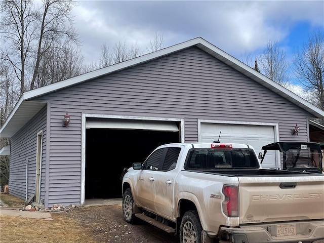 view of garage