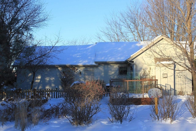 view of snowy exterior