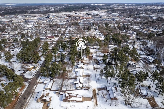 view of snowy aerial view