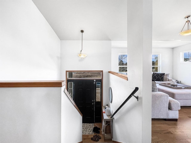 entrance foyer featuring wood finished floors