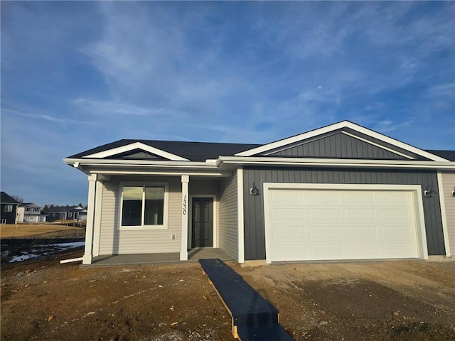 single story home with an attached garage