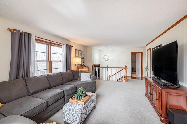 view of carpeted living area