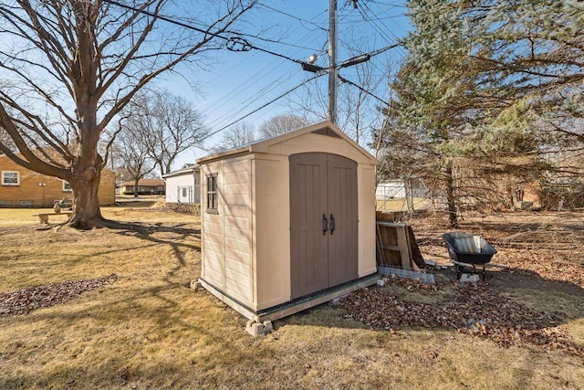 view of shed