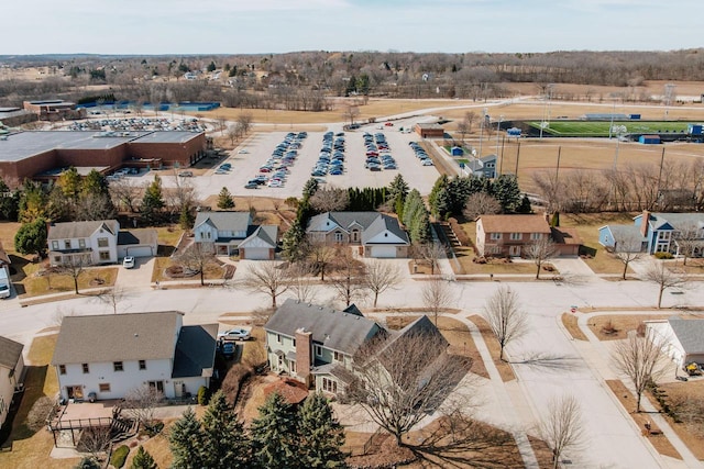 aerial view with a residential view