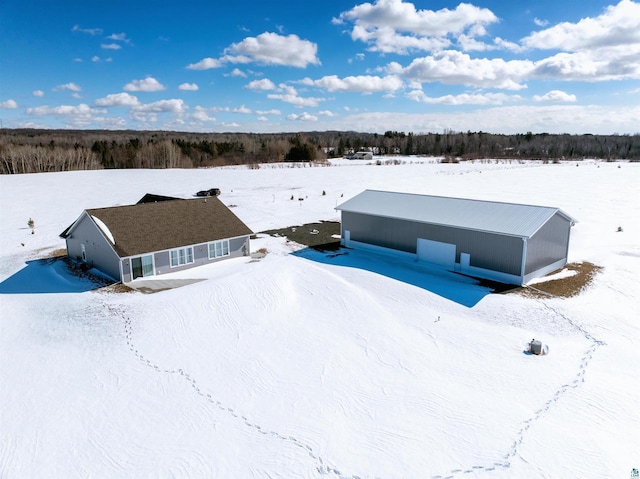 view of snowy aerial view