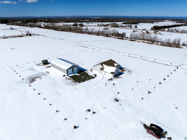 view of snowy aerial view