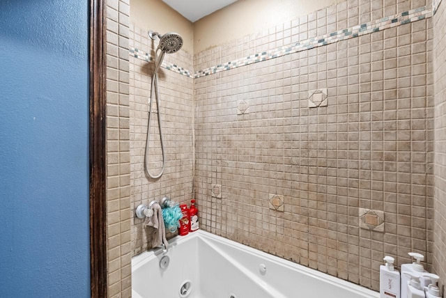 full bathroom with a combined bath / shower with jetted tub