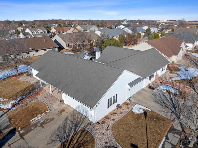 aerial view with a residential view