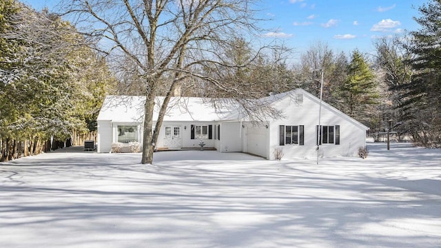 view of single story home