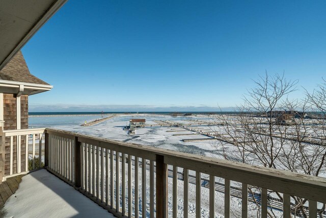 balcony with a water view